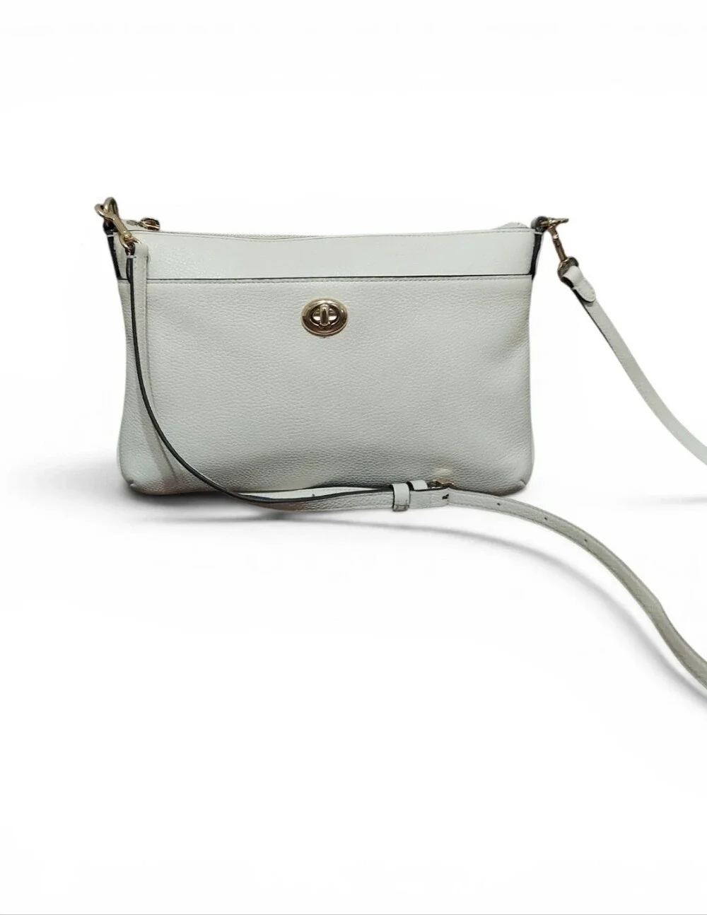 Coach Polly Leather Turnlock Crossbody W/ Gold Tone HW Gently Loved Made In 2020
